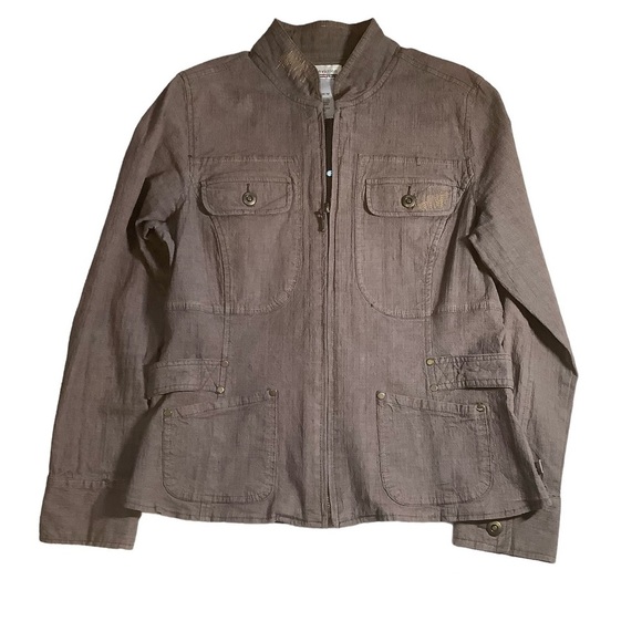CONVICTION SPORT Jackets & Blazers - CONVICTION SPORT ZIP UP LONG SLEEVE BROWN JACKET/ Size Medium